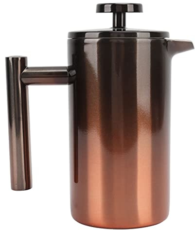 Niiyen de prensa francesa, de acero inoxidable, 4 filtros resistentes al calor, doble aislamiento, con filtro de rampa de gradiente de doble capa, grado alimenticio (350ml)
