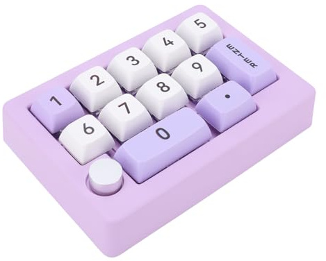 ASHATA Pavé Numérique Mécanique, 12 + 1 Touches, Clavier Macro USB Filaire avec Rétroéclairage RVB, 12 Modes, Commutateurs à Chaud, Bouton de Joystick, pour Ordinateur Portable OS PC (Purple)