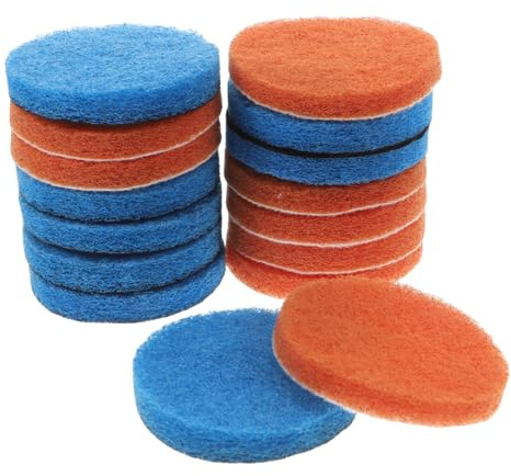 IWOWHERO 16pcs Drill Brush Attachment Cleaning Pads Firm Nylon Round Scouring Sponges for Electric Scrubbing Brushes Fast Stain Removal for Kitchen Bathroom Floor Cleaning