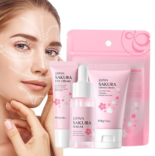 Juego de 3 piezas de cuidado facial hidratante y nutritivo para el cuidado facial, set de regalo para mujer con crema facial y para los ojos