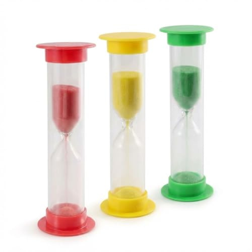 YIPFEN Lot de 3 Pcs Sablier Minuteurs pour Enfants (1 Minute, 30 Secondes, 10 Secondes) couleur aléatoire - Apprentissage et Gestion du Temps
