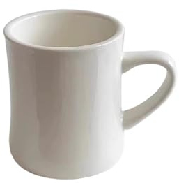 ENGENDER Coffee Cups Milky White Coffee Mug, 400ml Ceramic Tapered, Café-Style Home Afternoon Tea Milk Cappuccino Tableware
