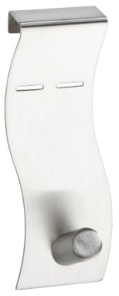 WENKO 4468010100 Türhaken Sorrento - für Türfalzen von 2 cm, Edelstahl rostfrei, 4.5 x 13.5 x 7.5 cm, Matt
