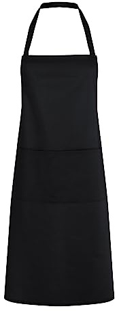 Karlowsky LS 7 PASSION Latzschürze DENMARK mit Bändern und Nahtsicherung, 65% Polyester/35% Baumwolle, Einheitsgröße, 95cm Länge, 75cm Breite, Schwarz