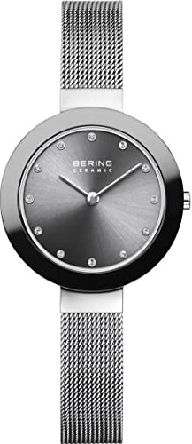 BERING Damen Analog Quarz Ceramic Collection Armbanduhr mit Edelstahl Armband und Saphirglas 11429-389