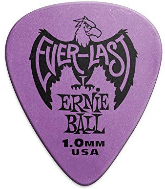 Ernie Ball Everlast-Plektron, 1,0 mm, lila, 12 Stück