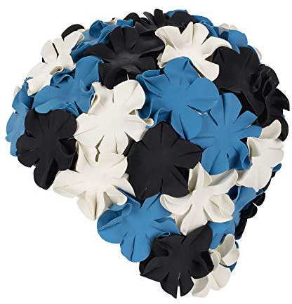 Fashy Damen Blüten-Gummibadehaube, blau, 3191 50