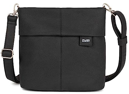 Zwei Damen Handtasche Mademoiselle.M M8 Crossbody Bag 3 L Umhängetasche aus Kunstleder mit Geheimfach & Hauptfach mit Reißverschluss, inkl. kurzem & langen abnehmbaren Schultergurt (nubuk-black)