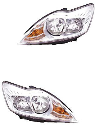Halogen Scheinwerfer Set links & rechts Hauptscheinwerfer Frontscheinwerfer H7/H1 chrom für Model Focus II DA_ HCP DP FFS