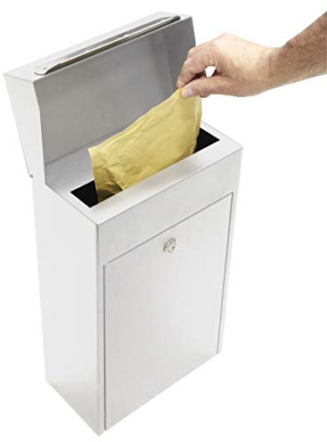 Arregui Bigen EP1001 buzón individual de acero para correo y paquetería pequeña, buzón para paquetes flexibles, blanco