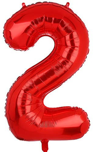 XXL Grande Rosso Numero 2 Foil Palloncino Mylar Gigante Ragazza Elio Palloncini Decorazioni per Feste di Compleanno Bambino