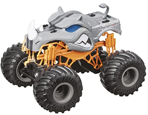 Mondo Motors 63684 Hot Wheels Monster Trucks Rhinomite, ferngesteuertes Auto für Kinder mit Licht- und Soundeffekten, 20 x 28 x 23 cm, mit Fernbedienung, Spielzeug ab 3 bis 8 Jahre, Livrea Hot Wheels