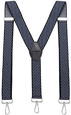 MASADA Herren Hosenträger mit robusten Karabiner Verschluss stufenlos verstellbar 3,5 cm breit und bis zu 195 cm Körpergröße