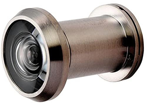 Loops External Door Peephole - Crystal Lens -200 Degree Viewing Angle - Satin Steel | Exetrnal Door Security Furniture - Peephole Viewer - Recessed Viewing Lens Spyhole