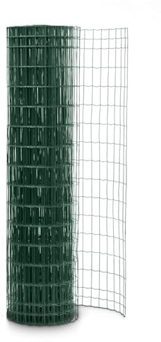 EASY CLOTURE Grillage soudé en Rouleau H2m00 x L25m Fil 2.5mm Maille 100x50 mm Vert
