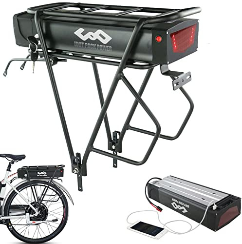 (UK Warehouse) Rack Ebike Battery 48V 20AH Lithium Battery Pack E-Bike Rear Rack Carrier Battery with Charger for Electric Bike 1800w 1500w 1100w 1000w 750w 500w 250w Motor With Rack