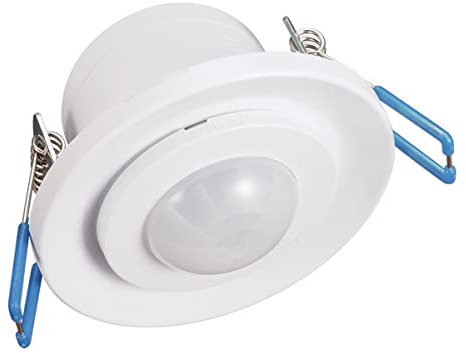 ARUM® Détecteur de Mouvement Encastrable Plafond Orientable Infrarouge Blanc pour Éclairage - Distance Détection 8 m en Champ Libre - Angle 360° - IP20