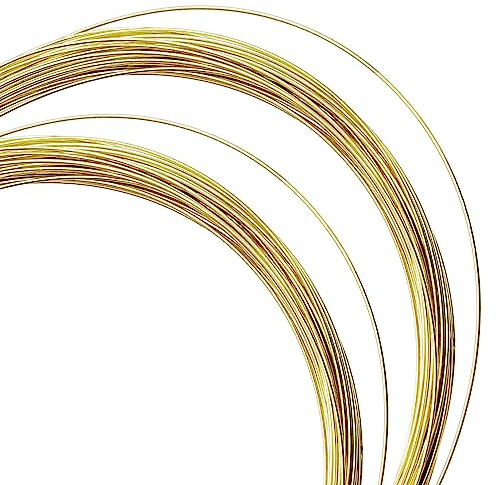 22Gague Half Hard Copper Wire 66Feet Round Copper Wire Solid Bare Coppers Wires Craft Wire for Bracelet Necklace Beading Jewelry Making(K Gold)