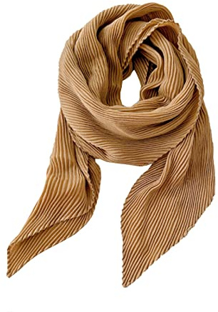 ANIDL Knitterschal, einfarbig, Baumwolle, Hanf, klein, quadratisch, Seidenschal, für Damen, vier Jahreszeiten, dünner Wickelschal, Kopftuch, CAMEL, Einheitsgröße