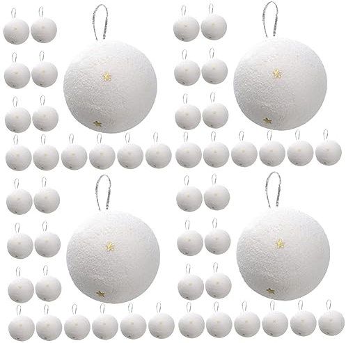 Warmhm 96stücke Weihnachtskugeln Dekorative Schneeballanhänger Für Weihnachtsbaum Kunstschnee Weihnachtsdeko Festliche Baumornamente Für Zuhause