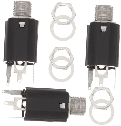 jojofuny 3stücke Mikrofonanschlussadapter Gitarrenbuchse Audiobuchse Stereo-buchsenfeld Panelmount Buchse Für Patchkabel TRS-montagebuchsen TRS-Stereo-panelmontage TRS-patchkabel