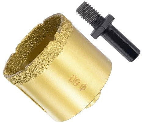 CoCud Diamond Drill Bits Set, 60mm Cutting Diameter, Brazed Diamond Core Drill Bits with M10 Arbor Adapter - (Applications: for Tile Ceramic Marble Stone Glass)