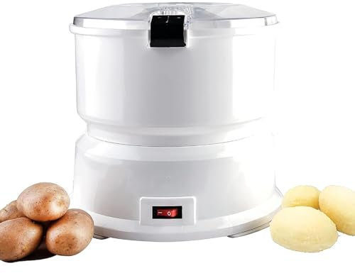 XoTiq Peladora de Patatas eléctrica, peladora automática, peladora de Patatas Multifuncional de 1 kg con Soporte de Carga, operación con un Solo Toque, centrifugadora de Ensalada, pelar rápidamente
