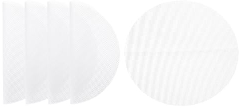 uxcell 5 Pcs 7.5 Inch Non-Stick Silicone Steamer Liners Mesh Mat, Reusable Round Steamer Mesh Pastry Dumplings Pad Mat, White