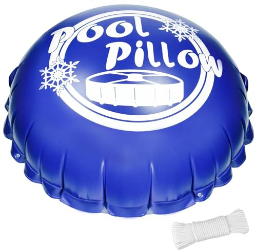 AISunGoo 120 x 120cm Poolkissen Winter, Luftkissen Rund zur Poolabdeckung, Luftkissen inkl. Reparaturkit, Blau Poolpolster Winterkissen mit Sicherheitsventil