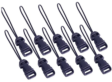 KICHOUSE 10pcs Quick Release Buckles Camera Strap Connector Loops Plastic Quick Disconnect Strap Adapter Set for Dslr Mirrorless Cameras Compatible Digital and Travel Use