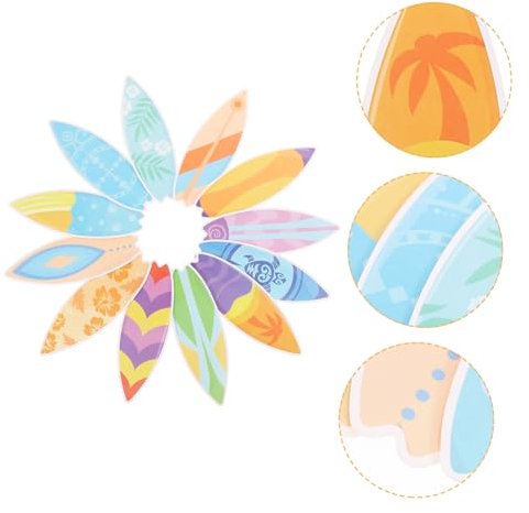 HONMEET Surfbrett-dekoraufkleber Tropisches Strandmotiv Hawaiianisches Thema PVC Material Für Schwarzes Brett Scrapbook Dekoration