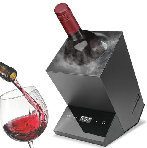 DDZJTPP Enfriador De Vino Eléctrico,Accesorio De Vino para Bar De Cocina,34°f-68°f Control De Temperatura Enfriador Portátil De Una Sola Botella para Vino Tinto,Champán,Black