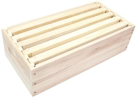 Dadant US Vertikal Halbzarge Honigraum aus Massivholz für Dadant US Beuten Imkerei Bienen, inkl. Rähmchen (5x)