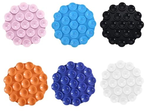 FDGGT 6 Pezzi Ventose Rotonde in Silicone Supporto per Telefono Ventose in Silicone Antiscivolo Supporto per Telefono per Auto