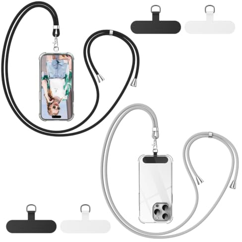 caslord Handyband Universal mit 2 Stück Universelles Patch | 160cm | Handy Lanyard mit Hülle kombinierbar | Einstellbar und Abnehmbar | für Sport Reisen und Babypflege