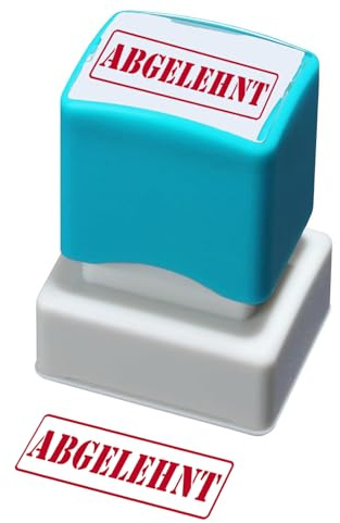 Stempel ABGELEHNT Selbsttränkend Rot Bürostempel Nachrichtenstempel 40x20mm | Dauerstempel mit Abdruck, Klare Schrift, Für Papier & Dokumente, Sofort Einsatzbereit