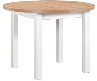LeafDesign Runder Esstisch, Perfekter Tisch für kleine Wohnungen, Tisch für 4-8 Personen, Made in EU, „Poli 4“ (100/180x100x76)
