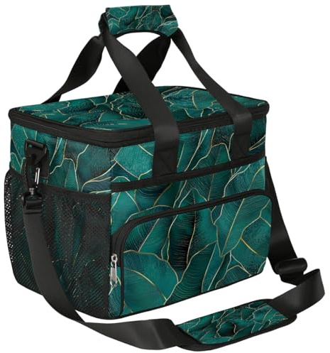 Sac de pique-nique isotherme en forme de feuilles de bananier, grand sac fourre-tout étanche pour la plage et le camping, sac à déjeuner thermique étanche avec plusieurs poches, sac à dos pliable