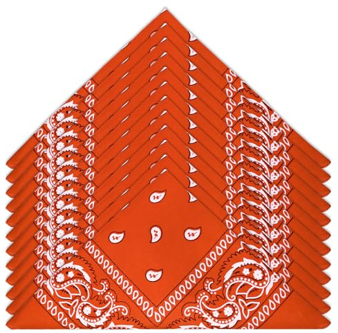 HOMIKLSA Bandanas für Herren und Damen, 12er-Pack Paisley Halstücher, Cowboy-Stil Kopftücher für Mode und Accessoires Bandana