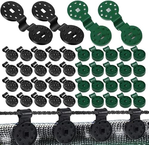 Clips für Sonnensegel 100 Stück Kunststoff Clips für Schutztuch, Sonnensegel Clips, Befestigung für Schattiernetz & Schutztuch, für Pool Pflanzen Rasen Schatten(Schwarz & Grün)