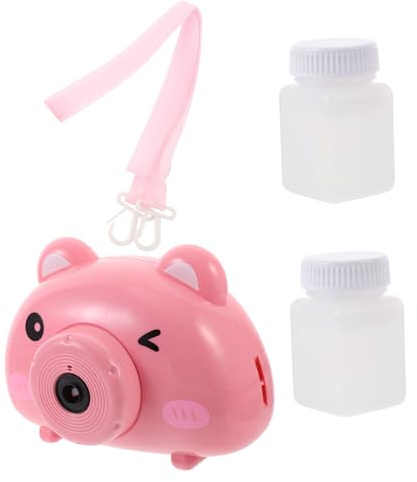 Toddmomy Bubble Making Camera Elektrische Seifenblasenmaschine für Automatische Blasmaschine im Süßen Pig Design für Partys Garten und Strand Geschenkidee für Mädchen und Jungen