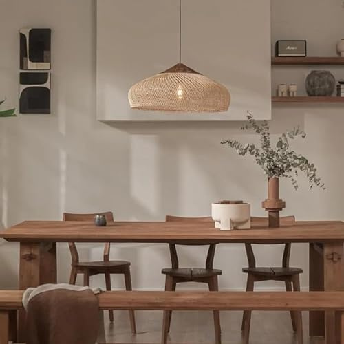 JOYINLED Suspension pour salon - Style bohème - En rotin - E27 - Type de lampe : suspension - Ampoule non incluse (D60)