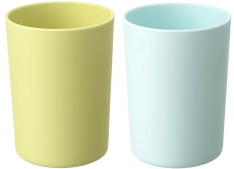 2 Pezzi Bicchiere portaspazzolino, 300ml Porta Spazzolini Bagno, Bicchiere Polaris per Spazzolino da Denti, Porta Bicchieri di Plastica, Portaspazzolini da Bagno per Dentifricio (Green+Blue)