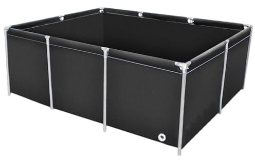Générique Bassin à Poissons Hors Sol Portable – Bâche d'aquaculture Pliable pour l'irrigation du Jardin et l'élevage de carpes koï, 3 x 1 m, Noir