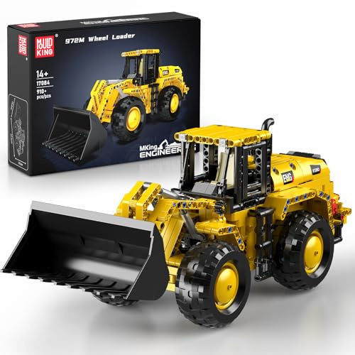 Mould King 17084 Technik Radlader Bausteine - Baufahrzeug Spielzeug mit Knicklenkung und beweglicher Schaufel - Bausteinspielzeug für Erwachsene ab 14 Jahren(910Teile)