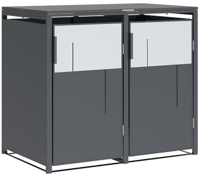 WESTMANN Tonus 2 Mülltonnenbox 2er Metall Anthrazit mit Gasdruckfedern