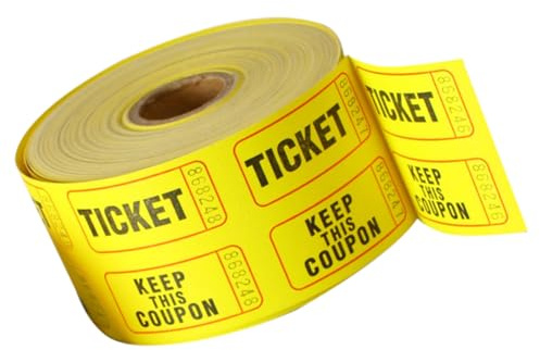 Alipis Lot de Tickets de Jeu Rouleau Jaune pour Événements Tirages Fêtes Entreprise et Centres Commerciaux Papier et Polyvalent