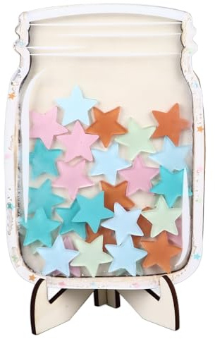 Tarro de recompensa de estrella, tablero de recompensa para niños con 30 estrellas de colores, herramienta de entrenamiento de rutina para comportamiento positivo, soporte de