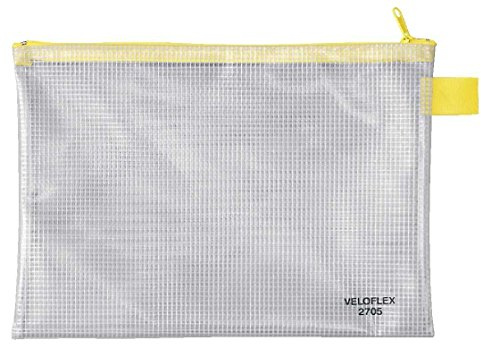 VELOFLEX 2705000 - Reißverschlusstasche DIN A5, 1 Stück, 250 x 180 mm, Dokumententasche aus gewebeverstärktem PVC