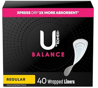 U by Kotex Balance Regular Liners, 40 Count